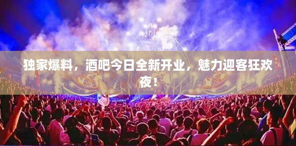 独家爆料，酒吧今日全新开业，魅力迎客狂欢夜！