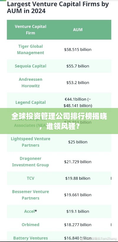 全球投资管理公司排行榜揭晓，谁领风骚？