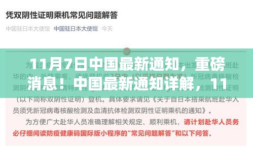 中国最新通知，重磅变化即将影响生活，详解11月7日起的新政策