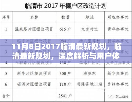 临清最新规划深度解析与用户体验报告（附用户体验报告版）