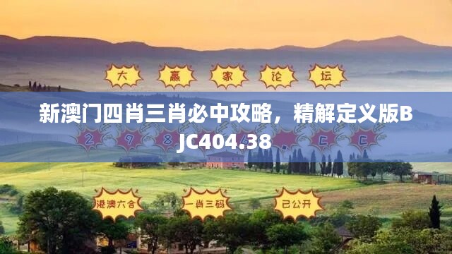 新澳门四肖三肖必中攻略，精解定义版BJC404.38