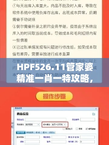 HPF526.11管家婆精准一肖一特攻略，全新解析玩法指南