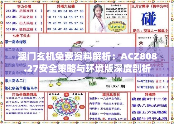 澳门玄机免费资料解析：ACZ808.27安全策略与环境版深度剖析