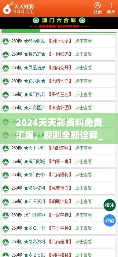 2024天天彩资料免费汇编，规则全新诠释_资源版XBT966.85