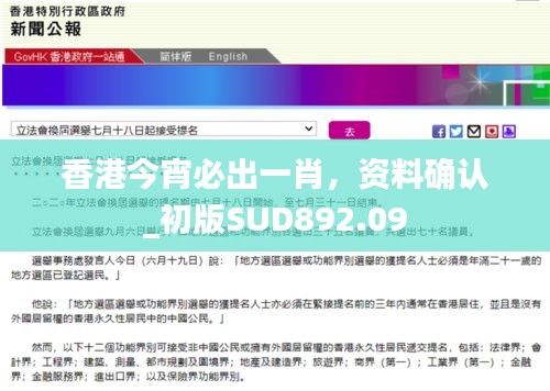 香港今宵必出一肖，资料确认_初版SUD892.09