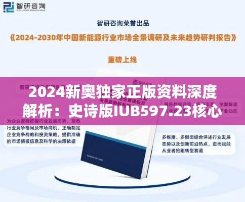 2024新奥独家正版资料深度解析：史诗版IUB597.23核心精华