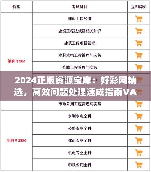 2024正版资源宝库：好彩网精选，高效问题处理速成指南VAS536.38