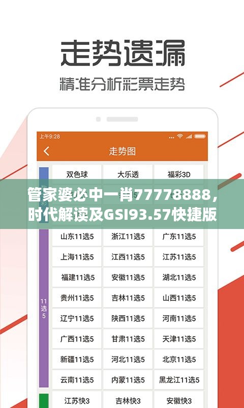 管家婆必中一肖77778888，时代解读及GSI93.57快捷版介绍