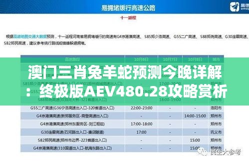 澳门三肖兔羊蛇预测今晚详解：终极版AEV480.28攻略赏析