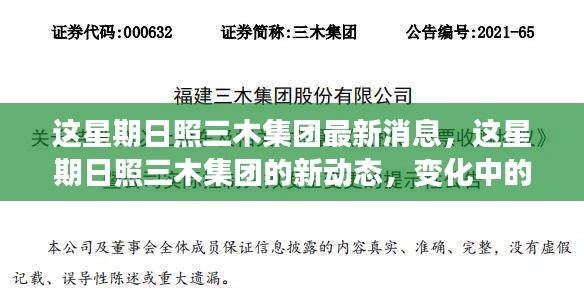 日照三木集团新动态揭秘，变化中的学习之旅，自信与成就之花绽放