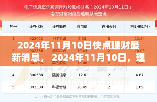 理财小天地里的暖心故事，最新消息与暖心瞬间（2024年11月10日）