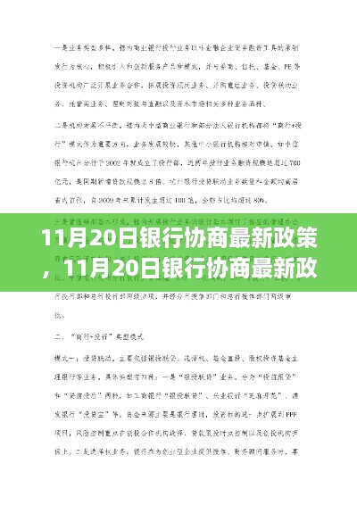 11月20日银行协商最新政策，11月20日银行协商最新政策全面解读与深度评测