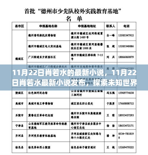 探索未知世界的神秘之旅，肖若水最新小说发布