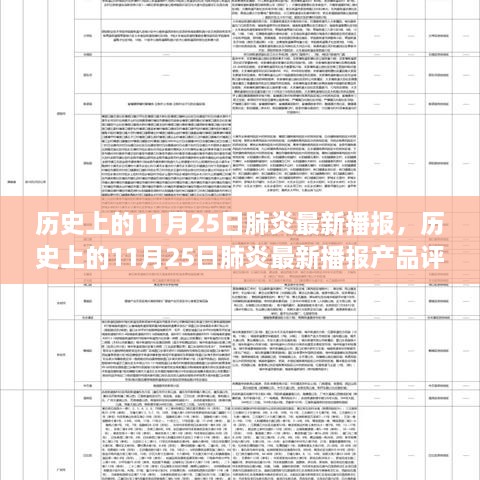 历史上的肺炎疫情播报，11月25日最新播报及评测产品概述