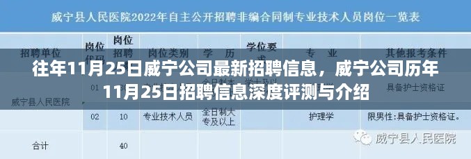 威宁公司历年招聘信息深度评测与介绍，历年11月25日最新招聘动态解析