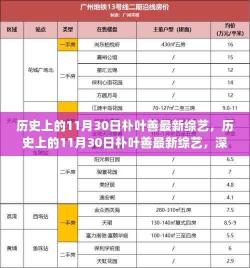 历史上的11月30日朴叶善最新综艺节目深度解析与观点阐述，综艺背后的故事与热议话题探讨