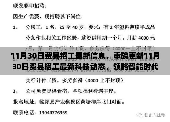 11月30日费县招工最新信息及科技动态概览，智能时代的招工新风采