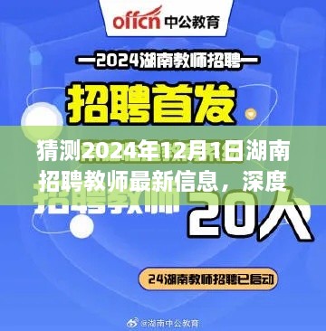 湖南教师招聘最新信息预测深度解读与解读分析（针对2024年12月1日）