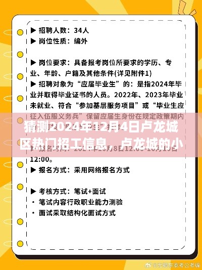 卢龙城区招工热潮，探寻工作的奇妙旅程在卢龙城的小日常，2024年12月4日最新招工信息解读