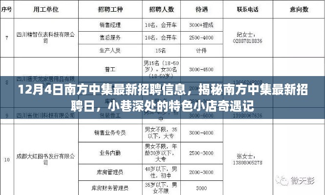 南方中集最新招聘信息揭秘与小巷特色小店奇遇记