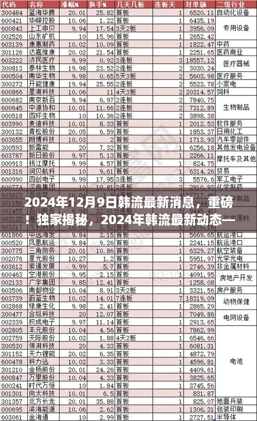 独家揭秘，2024年韩流最新动态——揭秘韩流趋势尽在12月9日