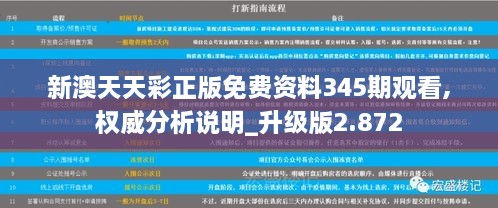 新澳天天彩正版免费资料345期观看,权威分析说明_升级版2.872