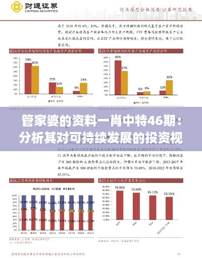 管家婆的资料一肖中特46期：分析其对可持续发展的投资视角