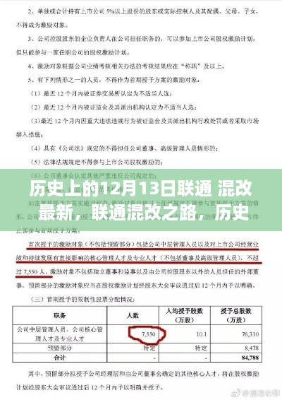 联通混改之路，历史上的12月13日新篇章解读与观点阐述