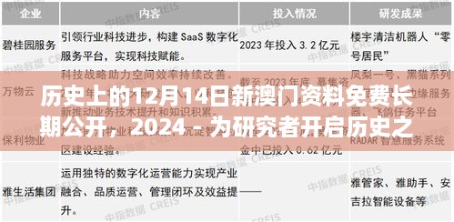 历史上的12月14日新澳门资料免费长期公开，2024 - 为研究者开启历史之门