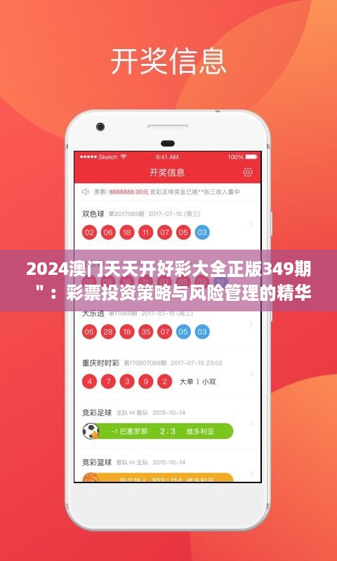 2024澳门天天开好彩大全正版349期＂：彩票投资策略与风险管理的精华