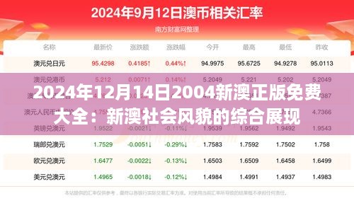 2024年12月14日2004新澳正版免费大全：新澳社会风貌的综合展现