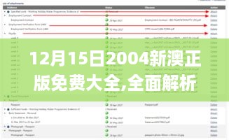 12月15日2004新澳正版免费大全,全面解析与深度探讨_界面版9.877