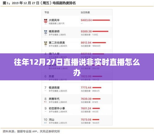 解决非实时直播问题的方法与建议