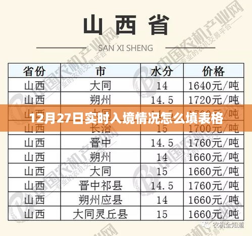 实时入境情况表格填写指南