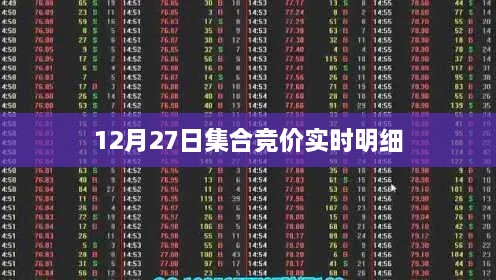 12月27日股市集合竞价实时交易明细全解析