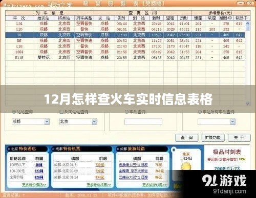 12月火车实时信息表查询指南