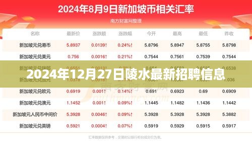 陵水最新招聘信息（2024年12月27日更新）