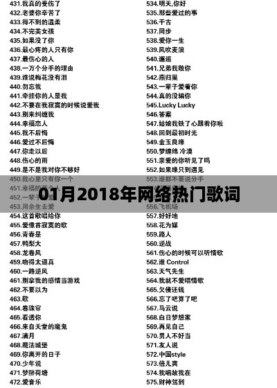 网络热门歌词盘点（2018年）