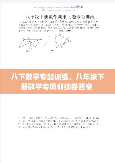 八下数学专题训练，八年级下册数学专项训练卷答案 