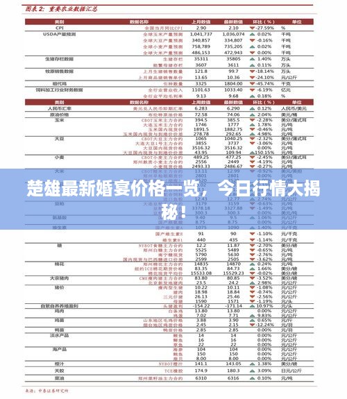 楚雄最新婚宴价格一览，今日行情大揭秘！