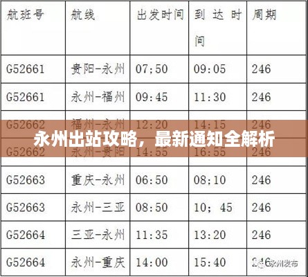 永州出站攻略，最新通知全解析