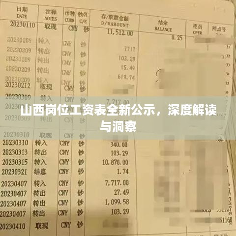 山西岗位工资表全新公示，深度解读与洞察