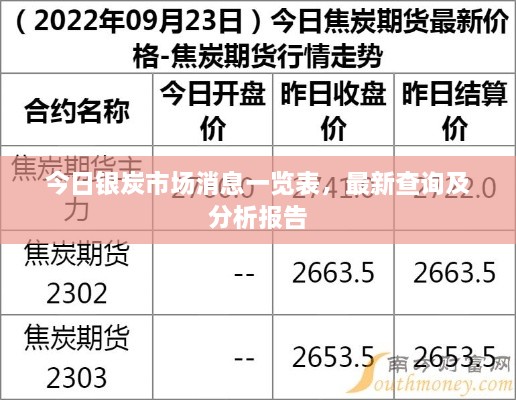 今日银炭市场消息一览表，最新查询及分析报告