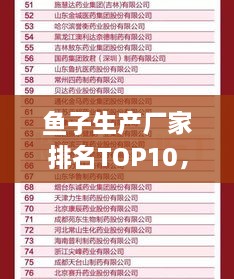 鱼子生产厂家排名TOP10，行业权威榜单揭晓！