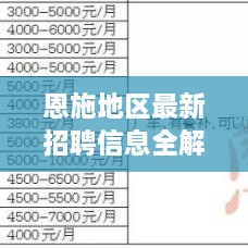 恩施地区最新招聘信息全解析，快速找到心仪工作！