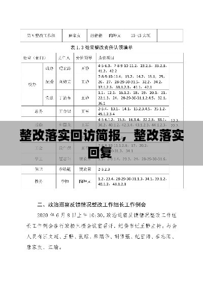 整改落实回访简报，整改落实回复 