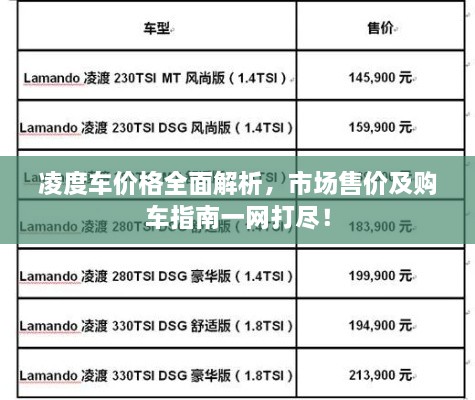 凌度车价格全面解析，市场售价及购车指南一网打尽！